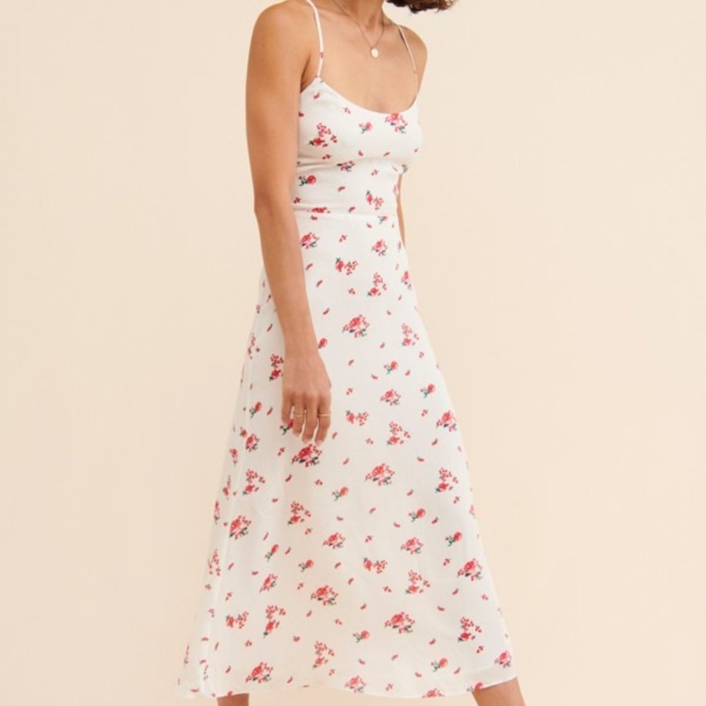 THE EAST ORDER Women's Floral Slip Dress Size L In White